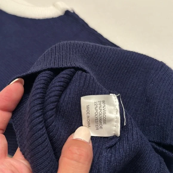 NWT ZESICA Summer Sleeveless Tank Tops Navy / White - Picture 5 of 5